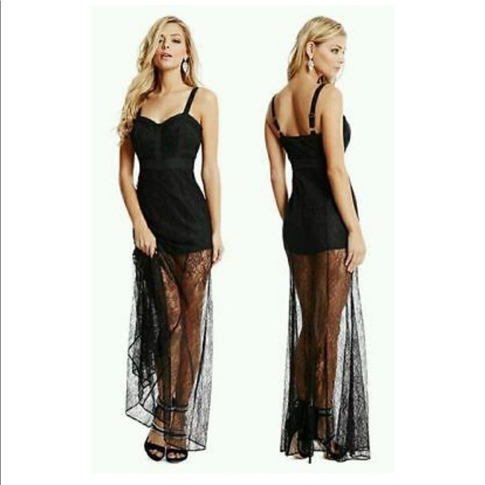 Marciano Maxi Lace Dress, shorts underneath